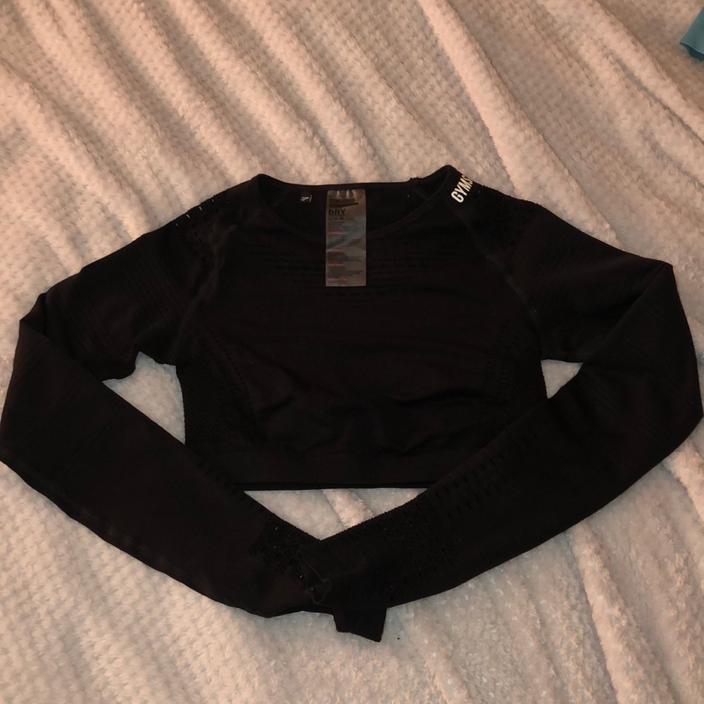 Black flawless knit gymshark crop top - xs